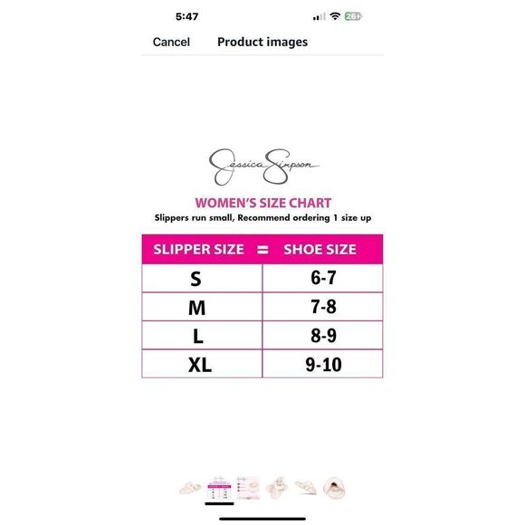 Jessica Simpson Pink and White Plush memory foam anti-slip Faux Fur slippers.fit - Picture 7 of 7